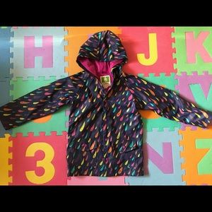 OAKI - Kids Raincoat with Colorful Raindrop Print - Navy Pink Lining